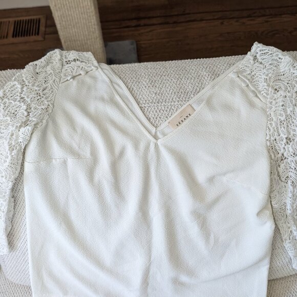 NWOT Sezane Claudia Lace Blouse - Picture 4 of 9